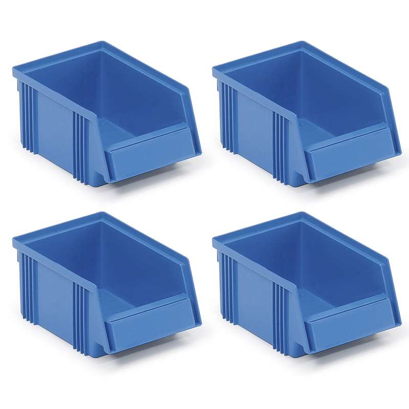 SET OF 4 STACKING BINS BLUE 6.5”X4.13”X2.95"